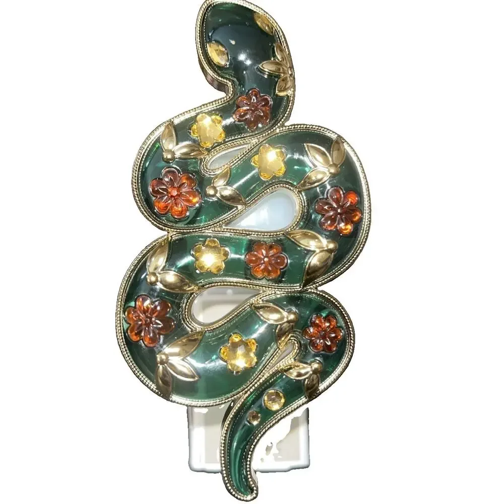 Bath & Body Works Jeweled Snake Wallflower Plug In ScentControl Nightlight Green